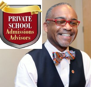 A smiling man wearing glasses and a bow tie, with the logo for 'Private School Admissions Advisors' in the corner.