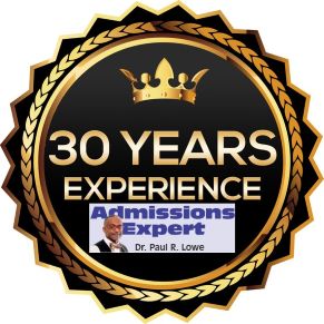 30 years Experience in Admissions Advising Dr Paul Lowe